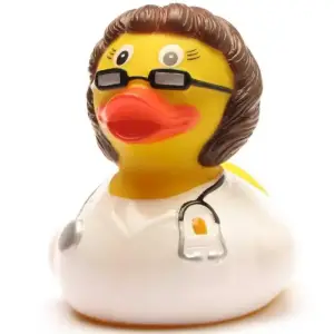 (image for) Brunette Doctor with Stethoscope Duck