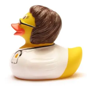 (image for) Brunette Doctor with Stethoscope Duck