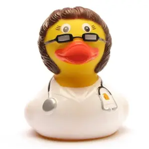 (image for) Brunette Doctor with Stethoscope Duck