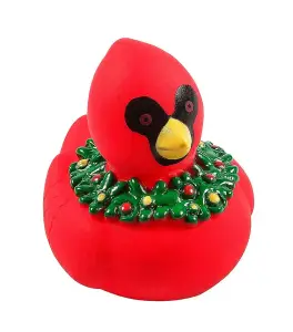 (image for) Cardinal with Holiday Wreath Duck