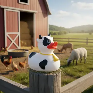 (image for) Black & White Cow Duck