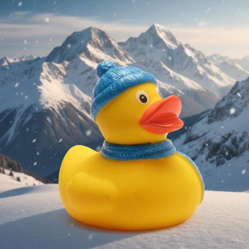(image for) Blue Scarf Winter Duck