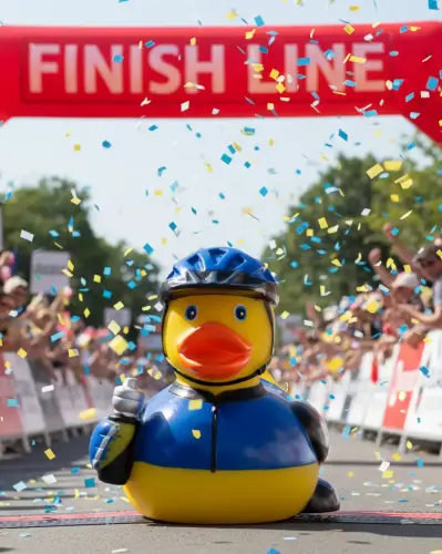 (image for) Cyclist Bicycle Blue Rider Duck