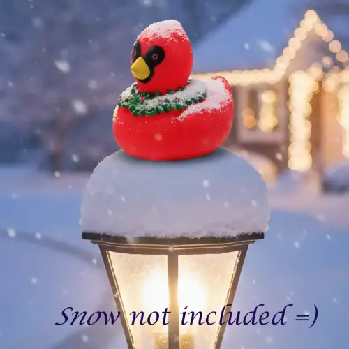 (image for) Cardinal with Holiday Wreath Duck