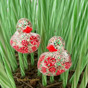 (image for) Christmas Glitter Peppermint Candy Duck