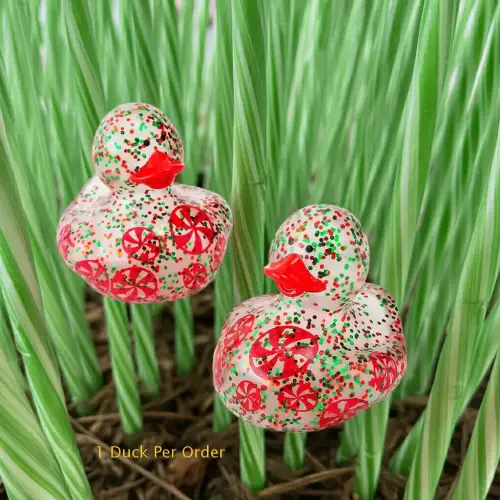 (image for) Christmas Glitter Peppermint Candy Duck