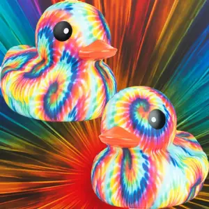 (image for) Spiral Tie Dyed Print Duck