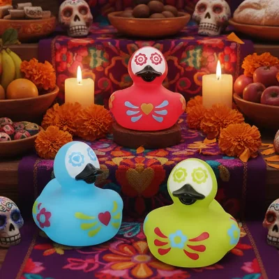 Day of the Dead Sugar Skull 3pc Duck Set (image for) Day of the Dead Sugar Skull 3pc Duck Set