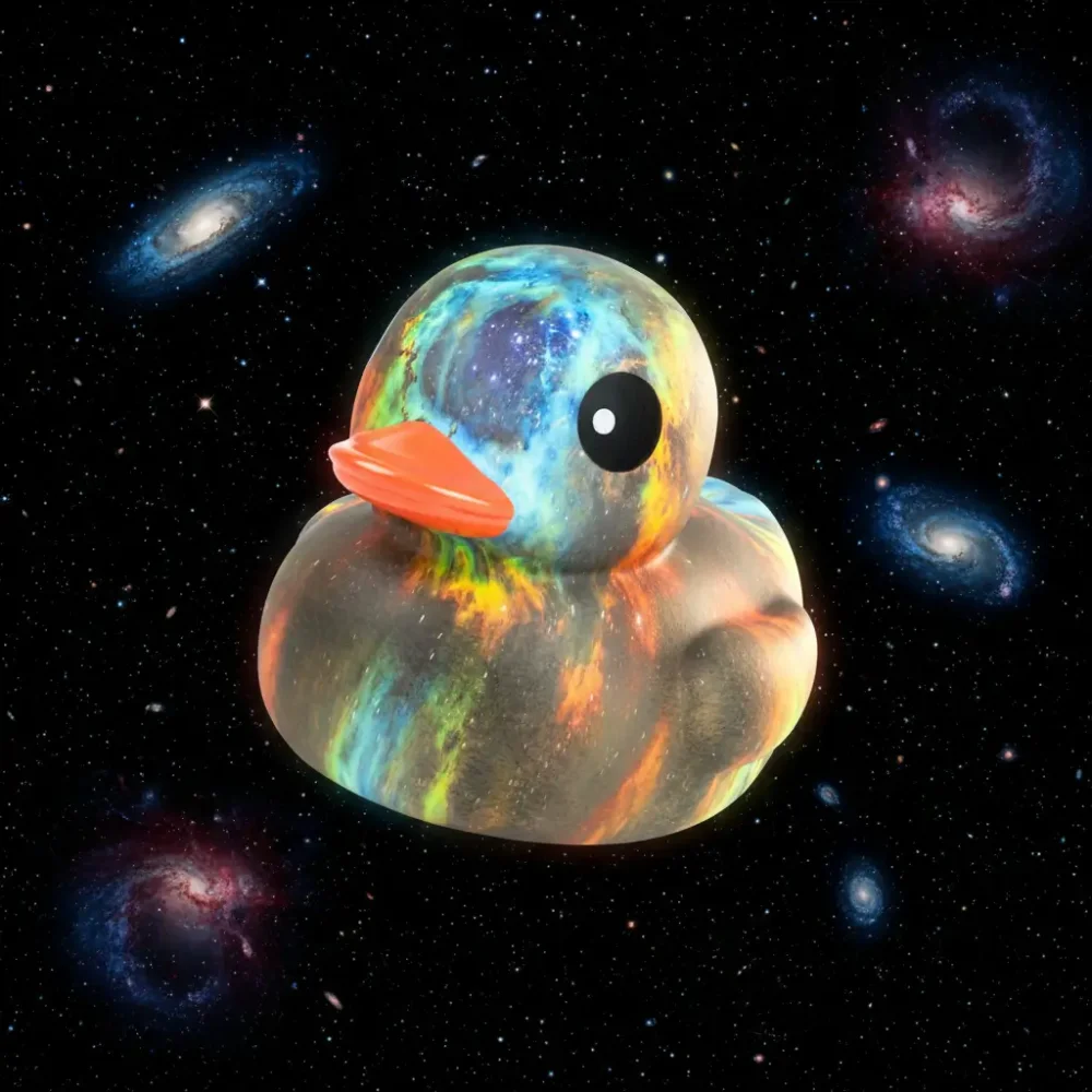 (image for) Vibrant Outer Space Print Duck