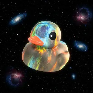 (image for) Vibrant Outer Space Print Duck