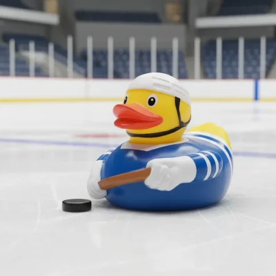 (image for) Hockey Player Duck in Blue Uniform