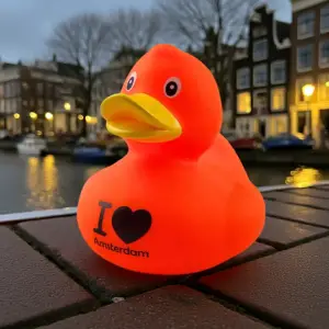 Orange I Love Amsterdam Duck (image for) Orange I Love Amsterdam Duck