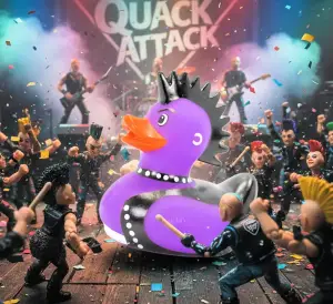 Purple Punk Rocker Mohawk Duck (image for) Purple Punk Rocker Mohawk Duck
