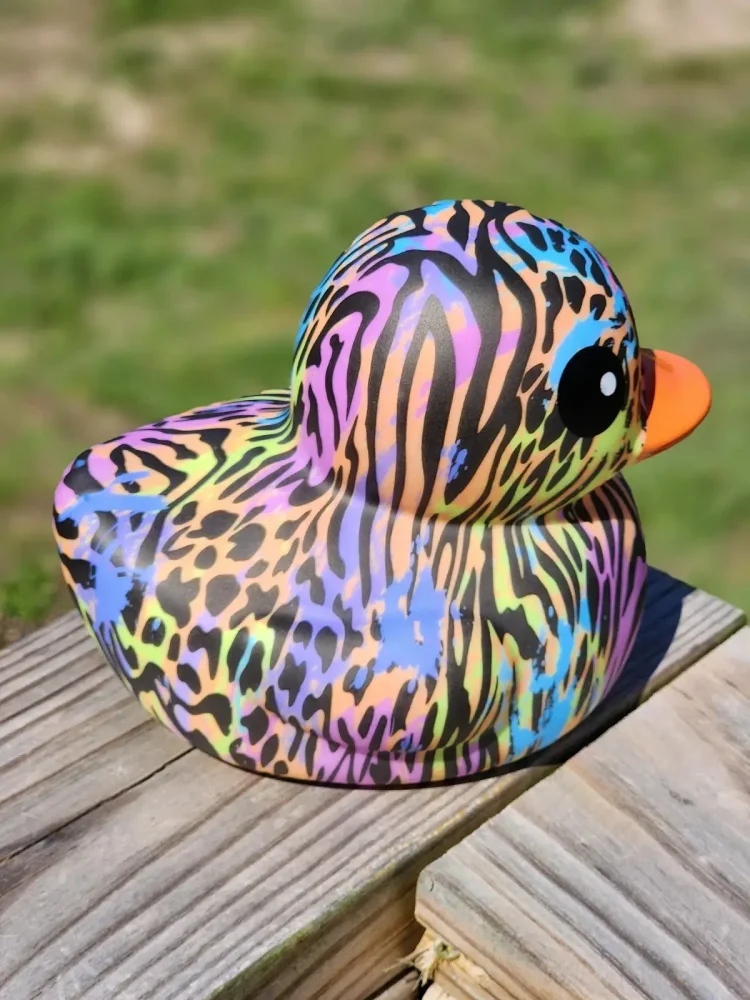 Rainbow Leopard Print Duck