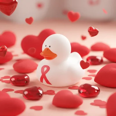 Red Ribbon Awareness Duck (image for) Red Ribbon Awareness Duck