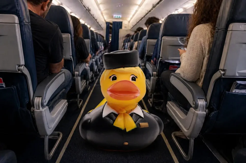 (image for) Flight Attendant Duck - Yellow Tie