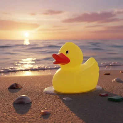 (image for) UV Color Changing Yellow-Green Duck