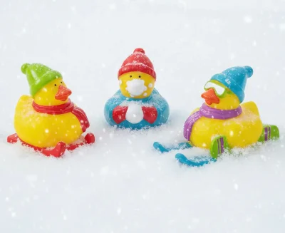 Winter Fun Sledding Snowboarding 3pc Duck Set (image for) Winter Fun Sledding Snowboarding 3pc Duck Set
