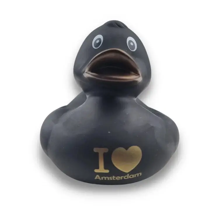 Black I Love Amsterdam Duck