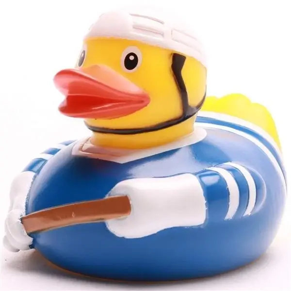 Hockey Player Duck in Blue Uniform