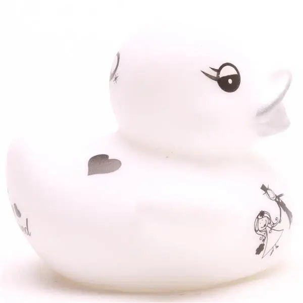 Just Married Stick Couple Ducks